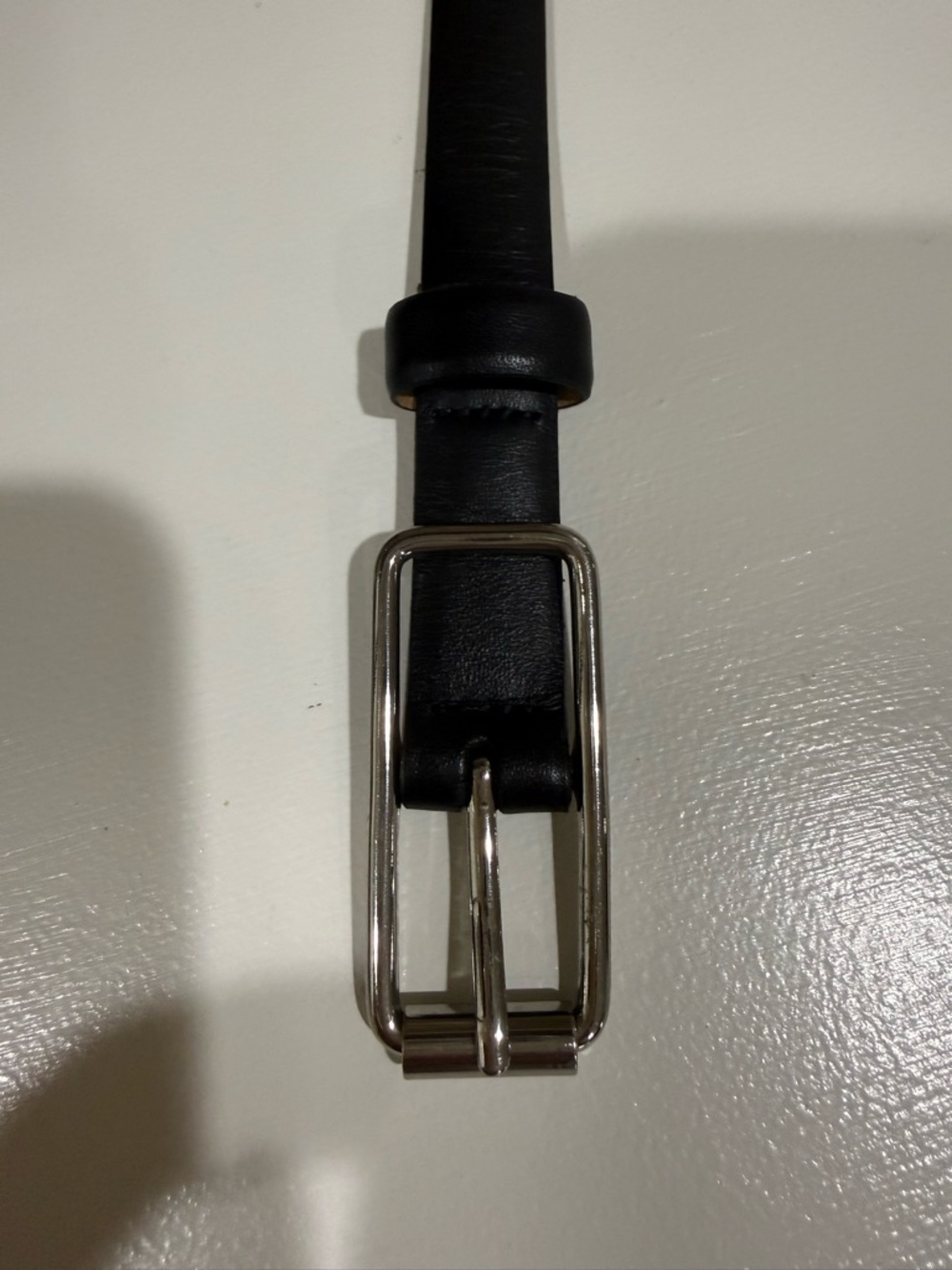 Banana Republic size XS Black Leather Belt with Silver Buckle